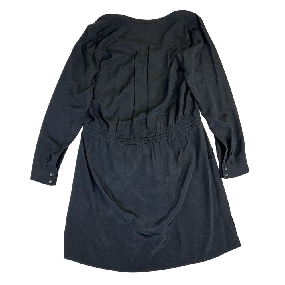 Vince 100% Silk Long Sleeve Shirt‎ Dress Drawstring Waist w/ Pockets Size 12 - Picture 6 of 6